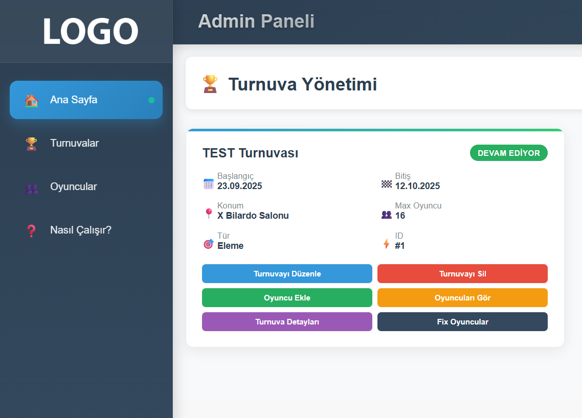 Kolay Turnuva Yönetimi